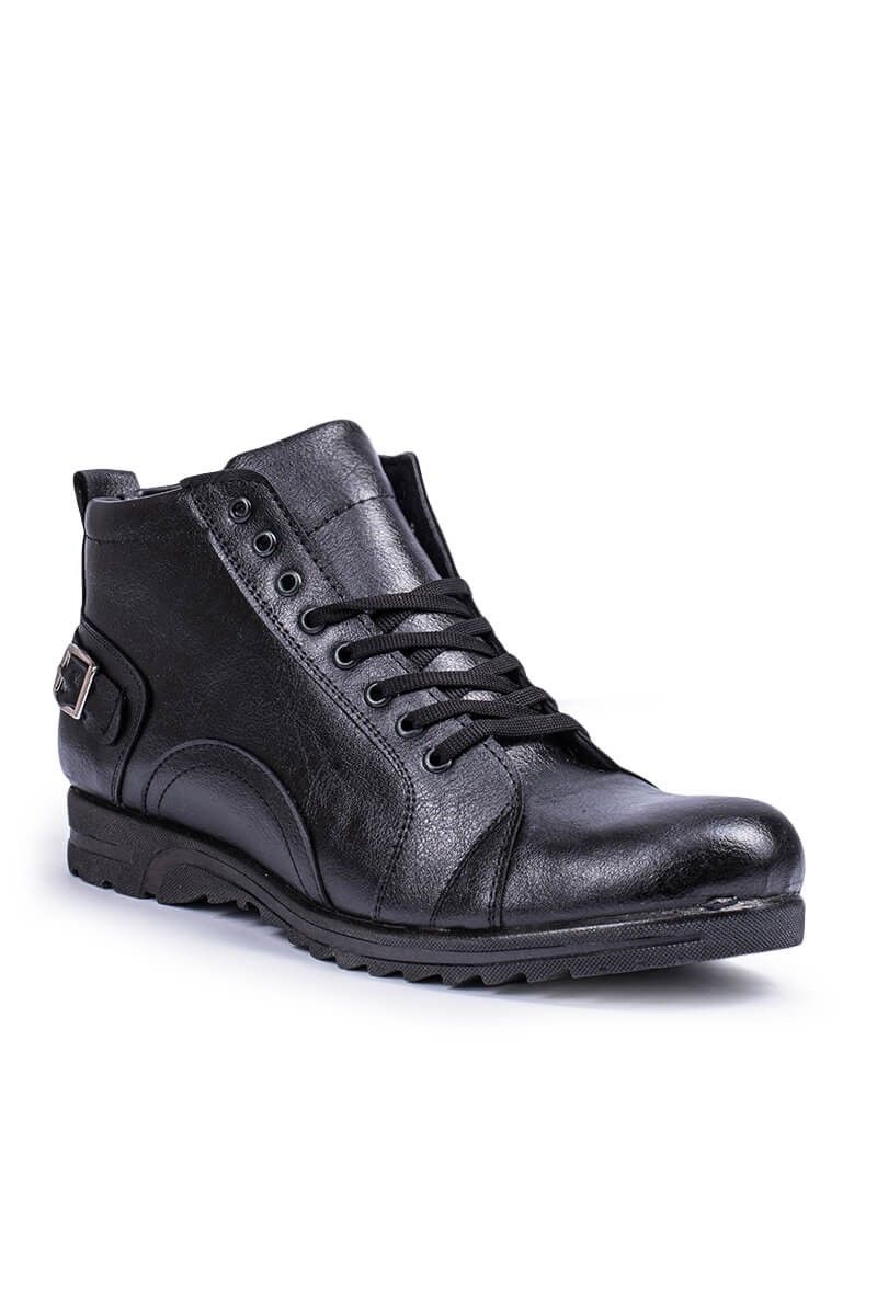 Men's boots with side buckle - Black 20210835703