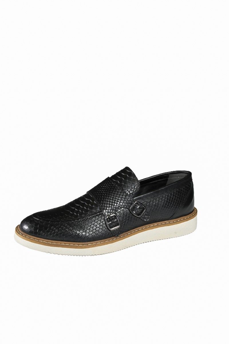 Мъжки обувки от естествена кожа - Черни 20210835431
