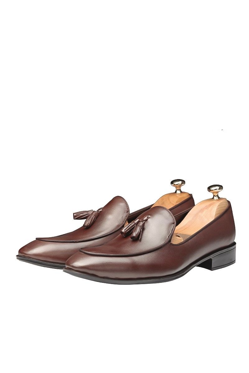 Ducavelli Men's Real Leather Tassel Shoes - Brown #202090