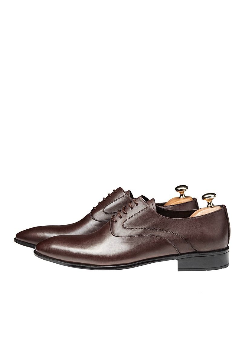 Ducavelli Men's Real Leather Plain Toe Oxford Shoes - Dark Brown #202125