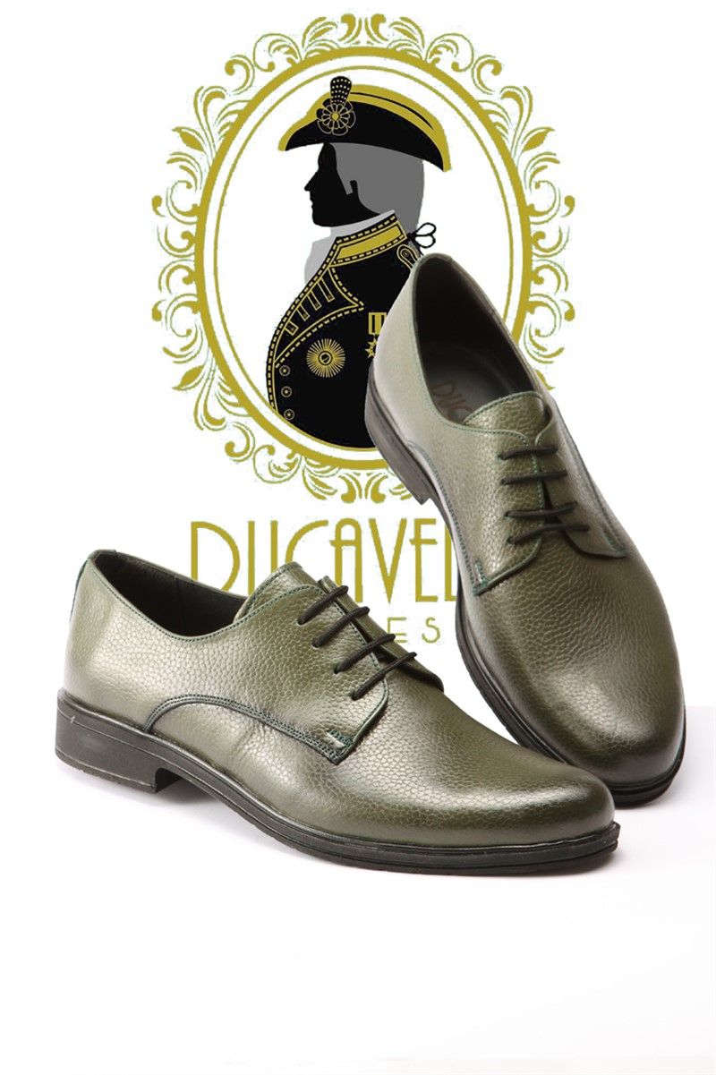 Ducavelli Men's Real Leather Shoes - Dark Green #202168