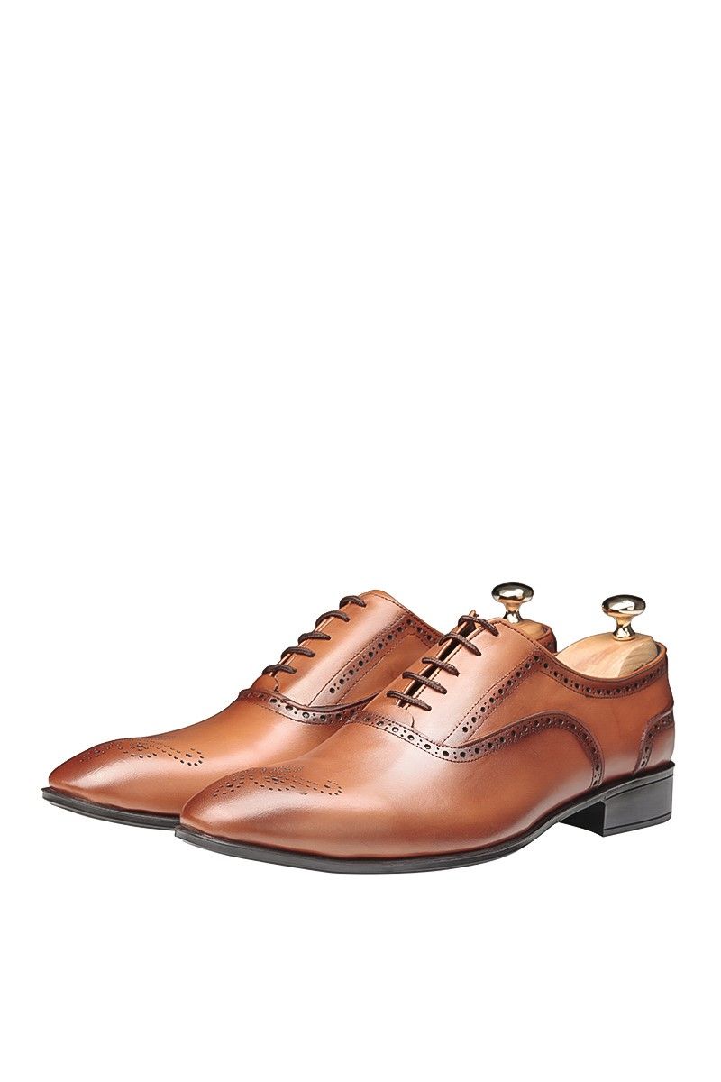 Ducavelli Muške elegantne cipele od prirodne kože - Svijetlo smeđe 202094