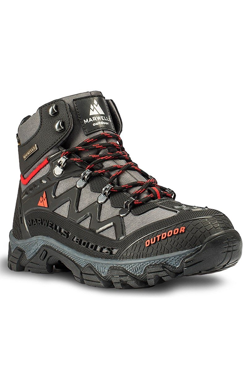Muške planinarske cipele - crno-crvene 2021083213