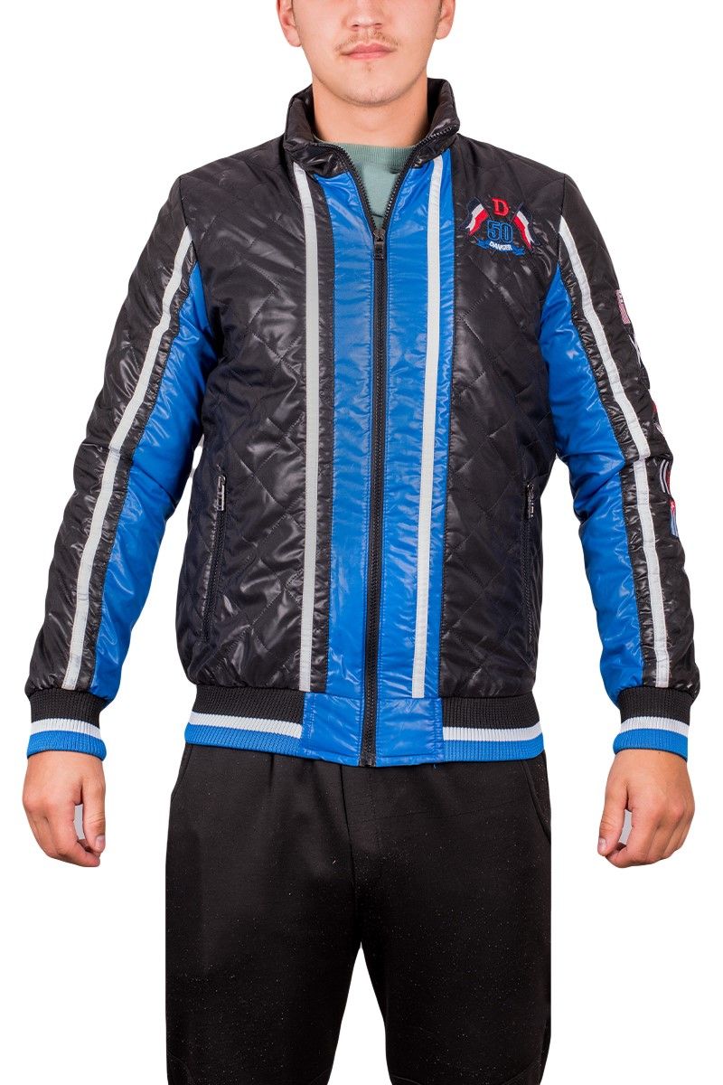 Men's jacket with external pockets - Blue-Black 20210835658