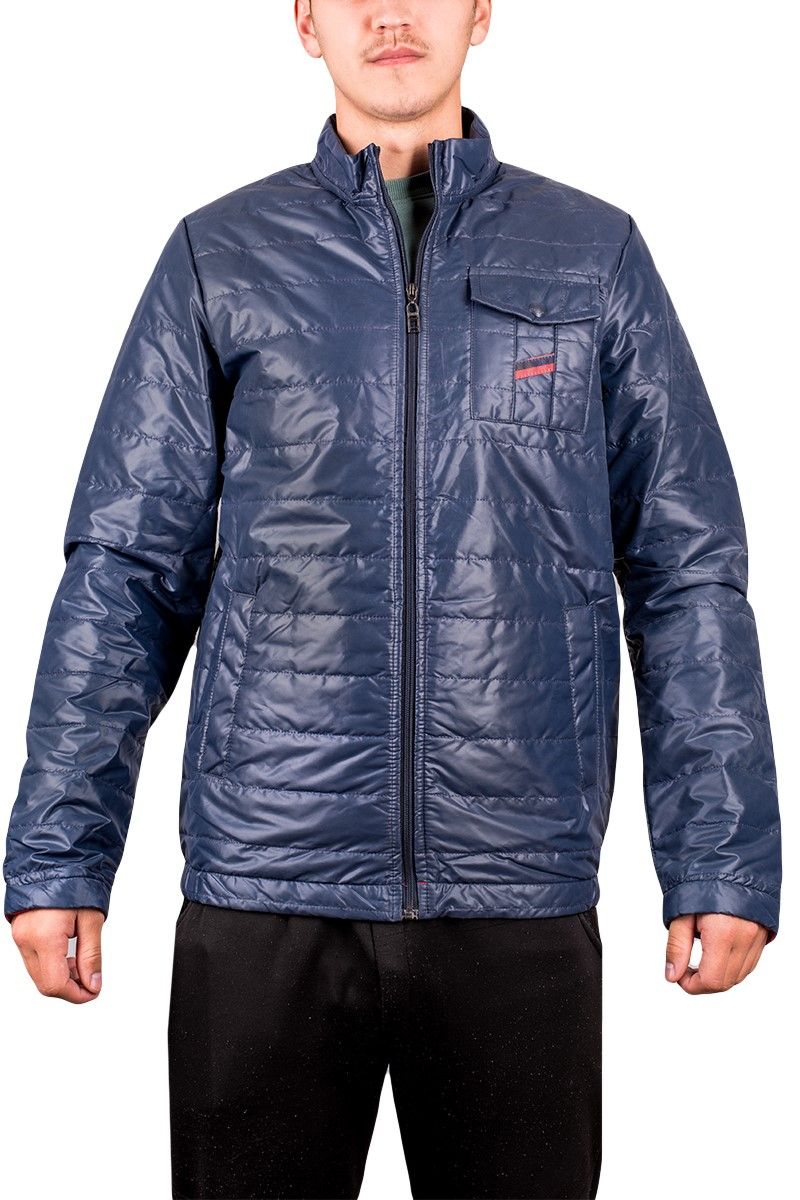Men's jacket with outer pockets - Navy blue
