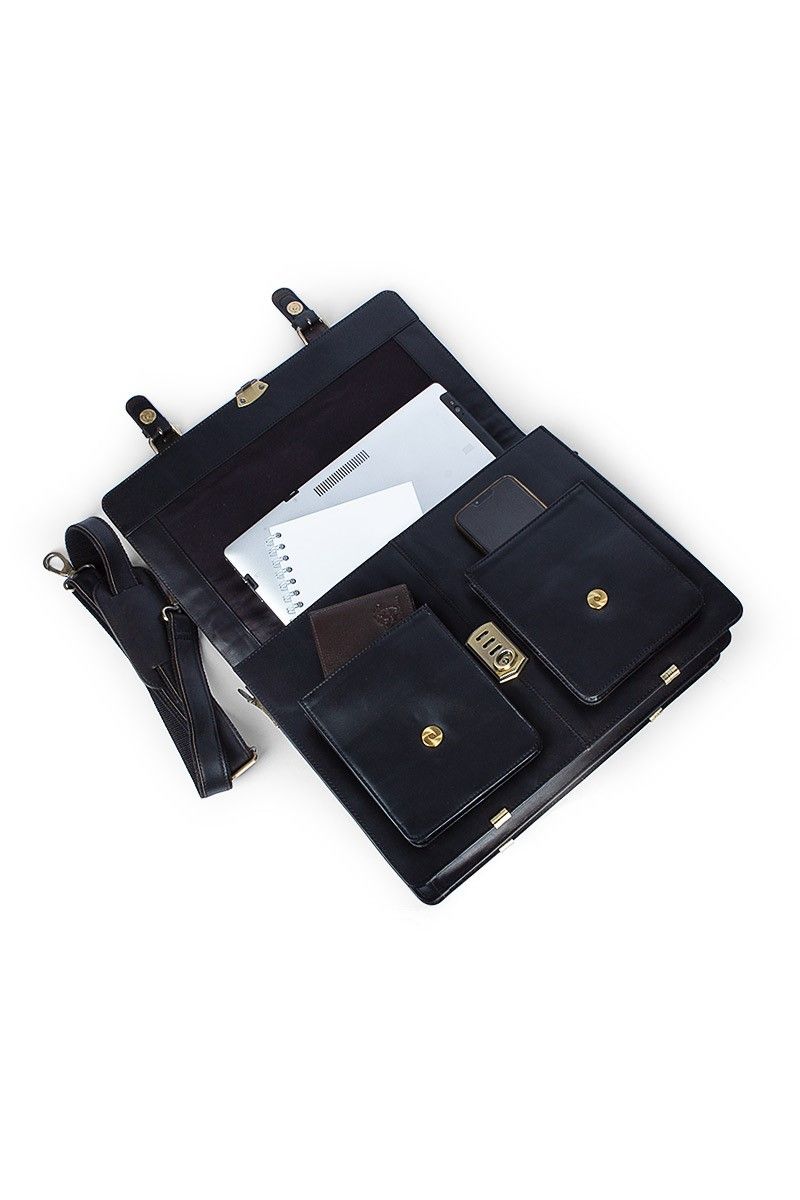 Pánska kožená taška AFZ-01 - čierna 997609
