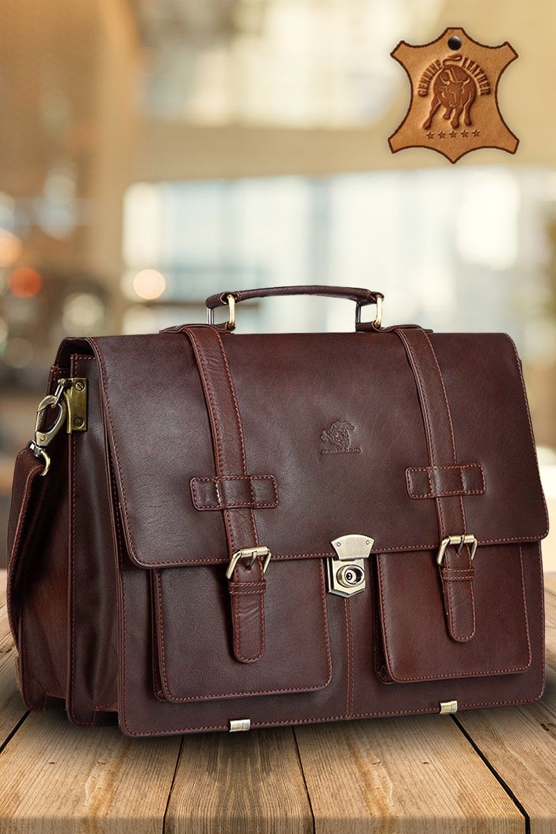 Leather Bag - Dark Brown #997607