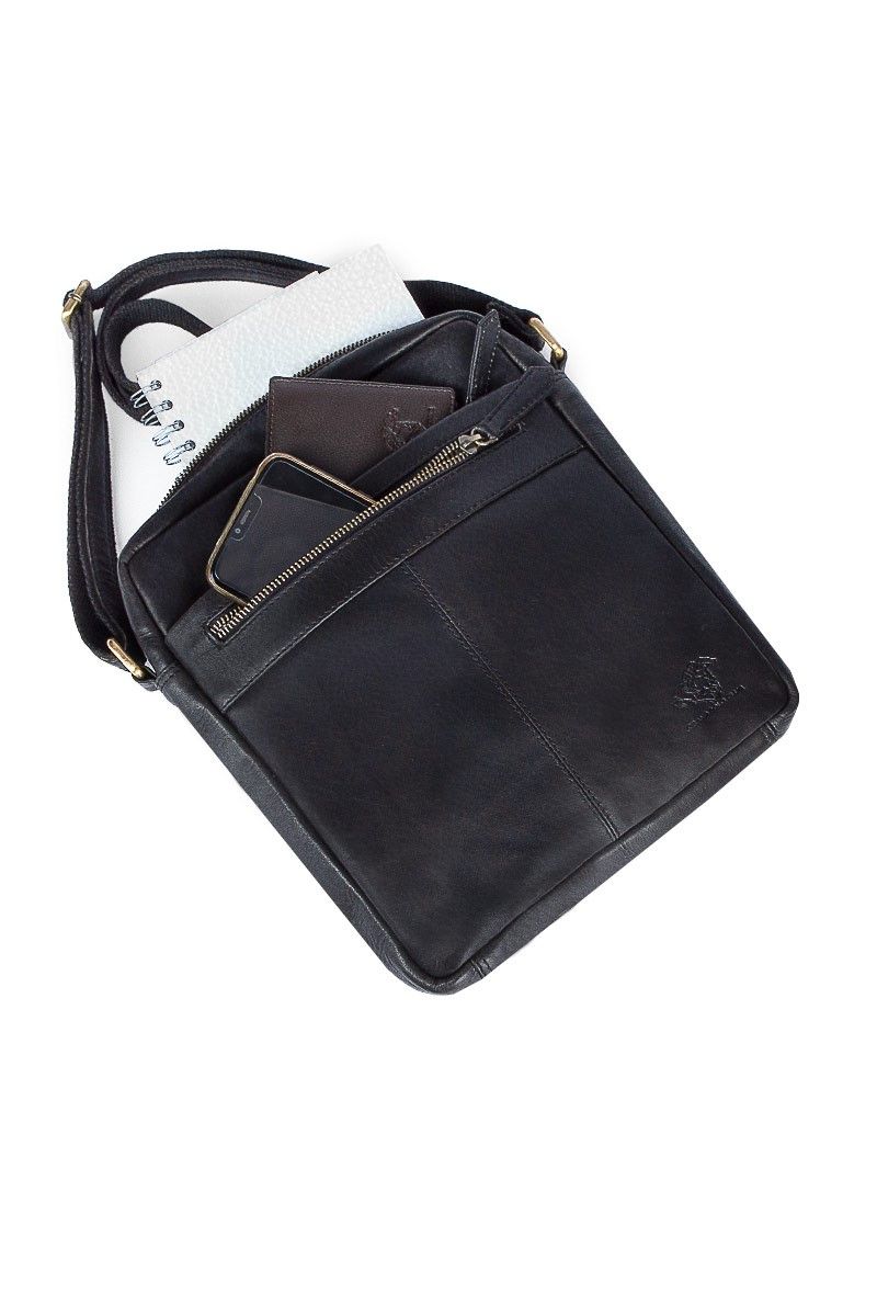 Pánska kožená taška AFZ-04 - čierna 997608