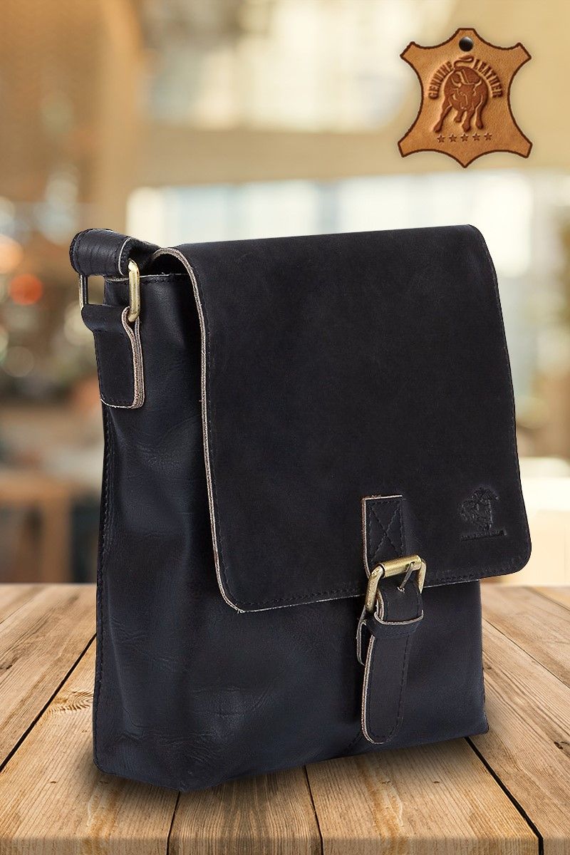 Leather Satchel Bag - Black #997602
