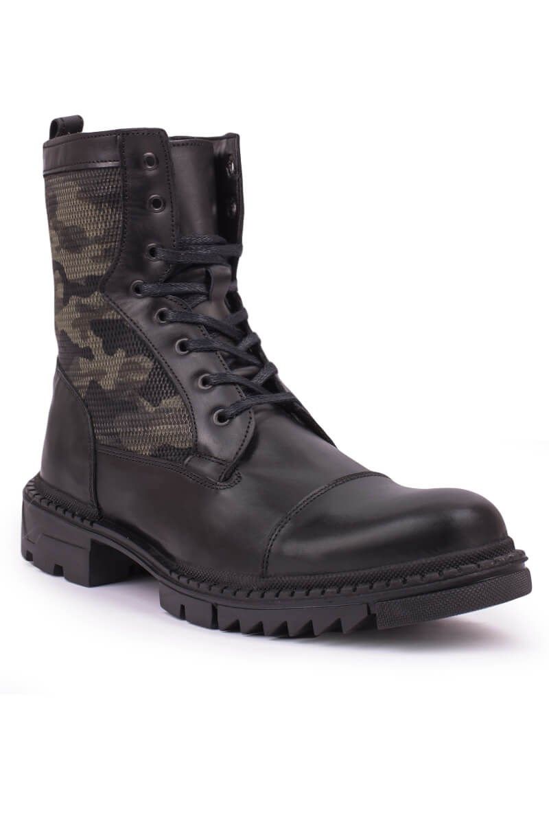 Men's leather boots - Black 20210834675