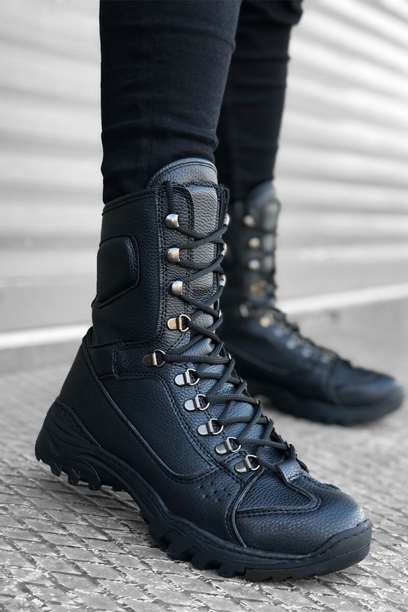 Men's leather boots - Black 20210834671