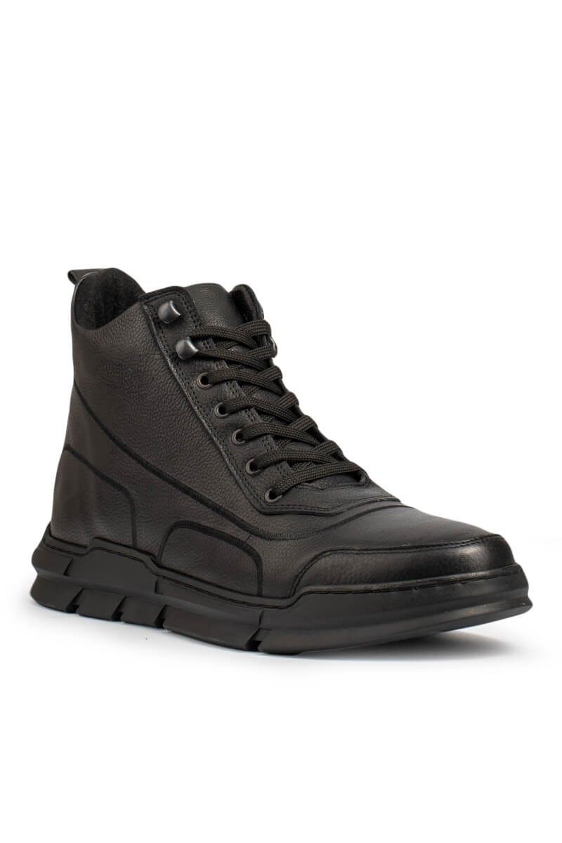Men's leather boots - Black 20210834676
