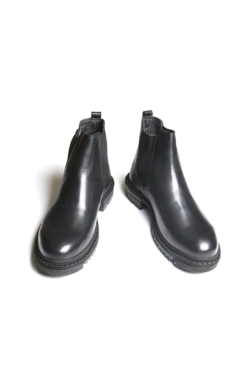 Men's leather boots - Black 20210834678