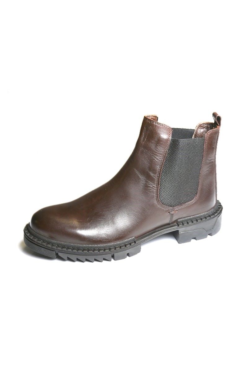 Men's leather boots - Dark brown 20210834683
