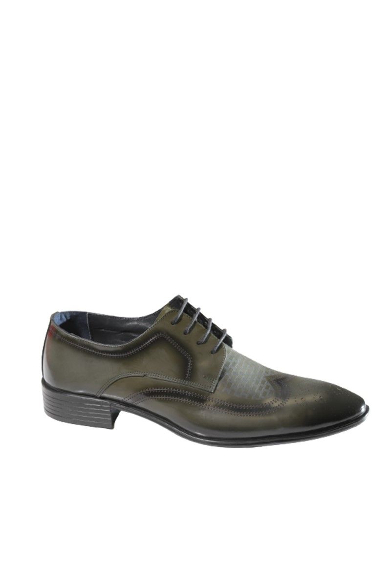 Мъжки обувки от естествена кожа - Тъмнозелени 20210835289