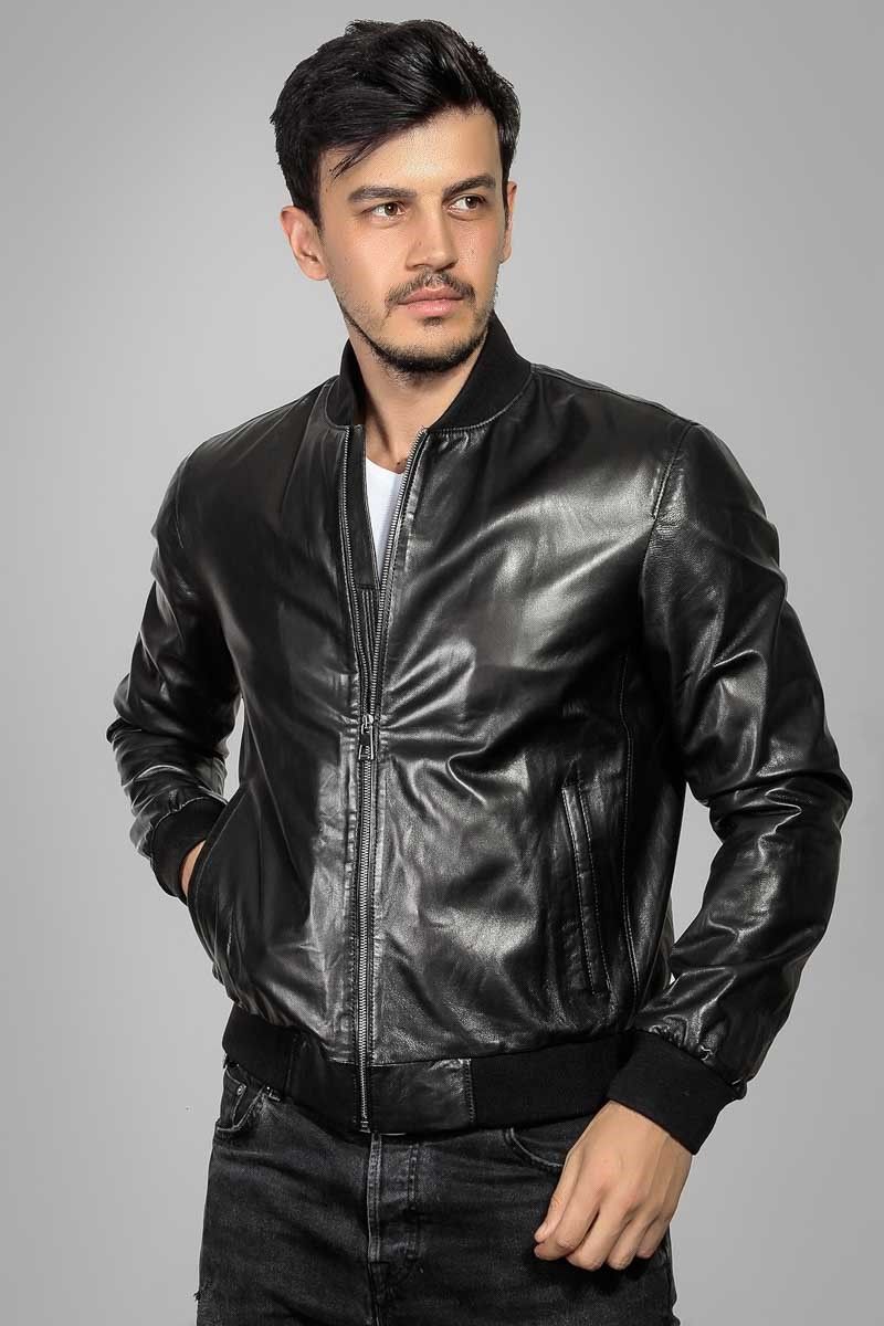 Leonardo Men's leather jacket - Black V987634 #266626