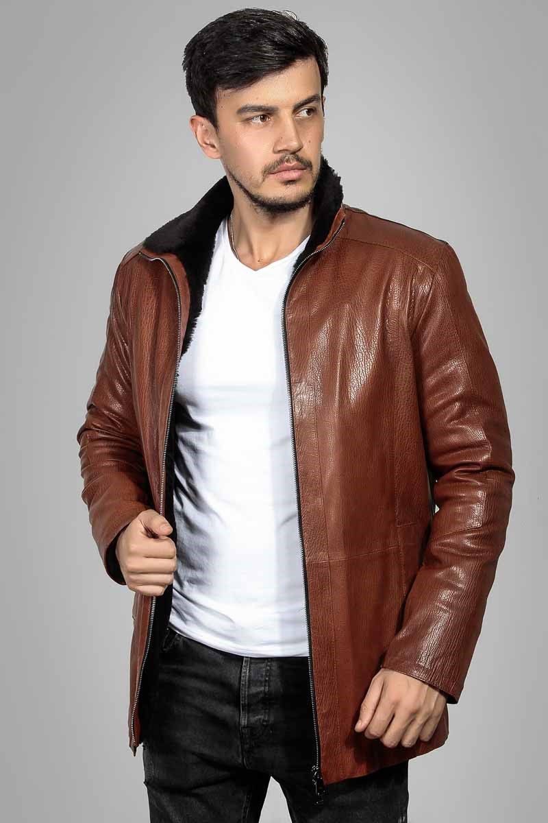 Leonardo Men's leather jacket - Brown V987603 #266596