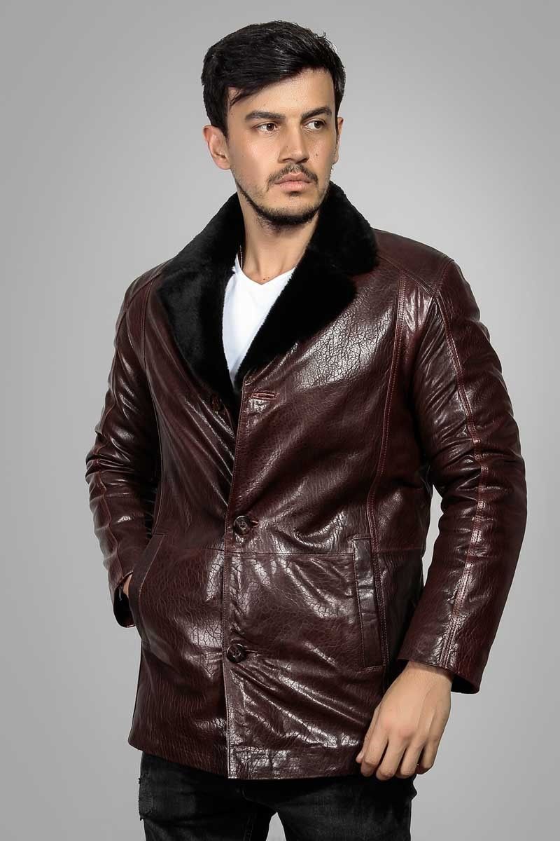 Leonardo Men's leather jacket - Brown V987638 #266630