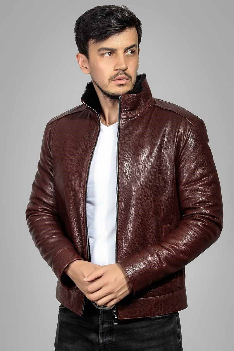 Leonardo Men's Real Leather Jacket - Brown #266595