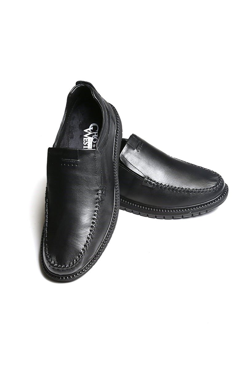 Мъжки обувки от естествена кожа - Черни 20210834685
