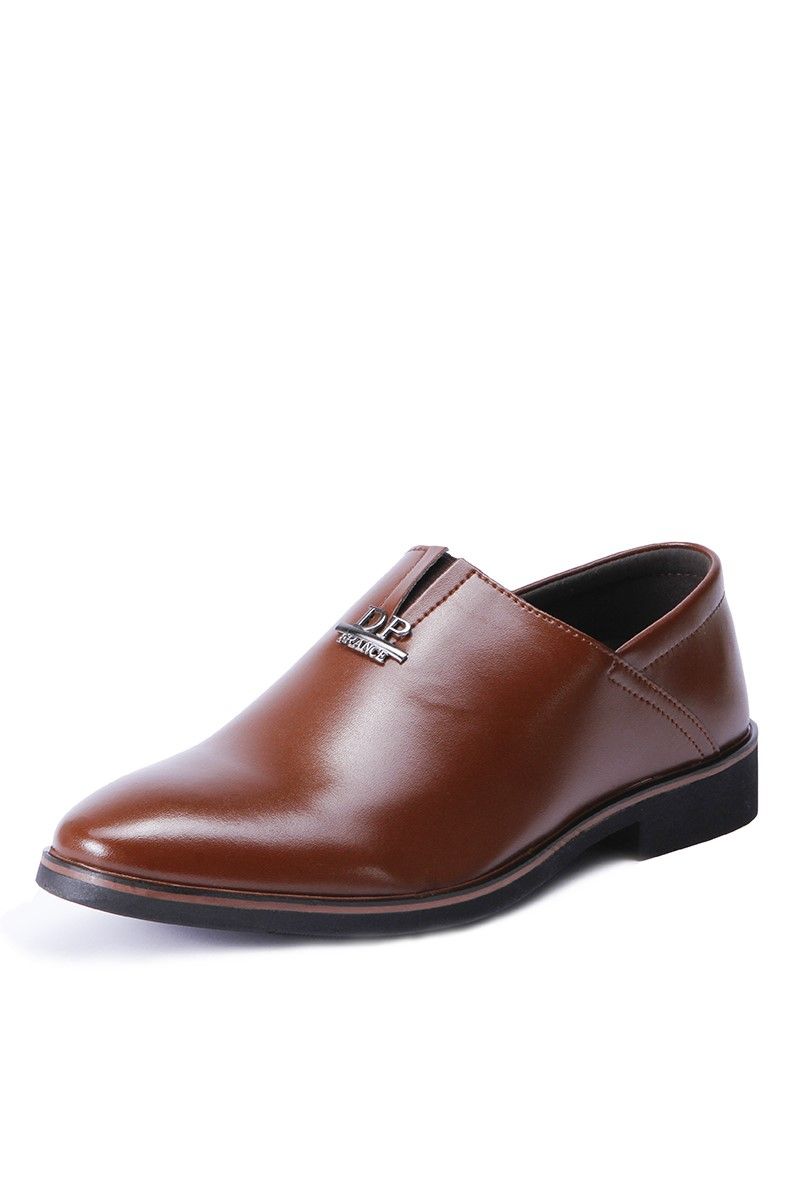 Men's Real Leather Shoes - Brown #202303