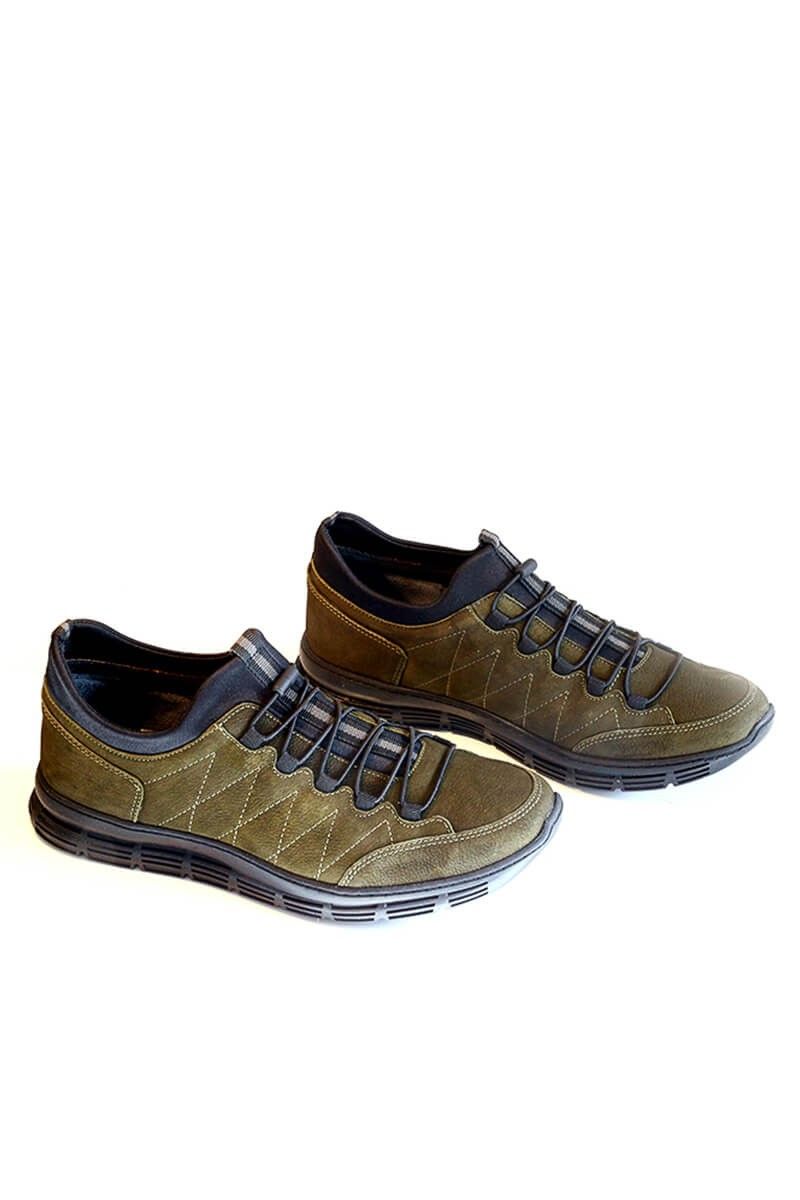 Men's shoes of natural nubuck - Dark green 20210835110