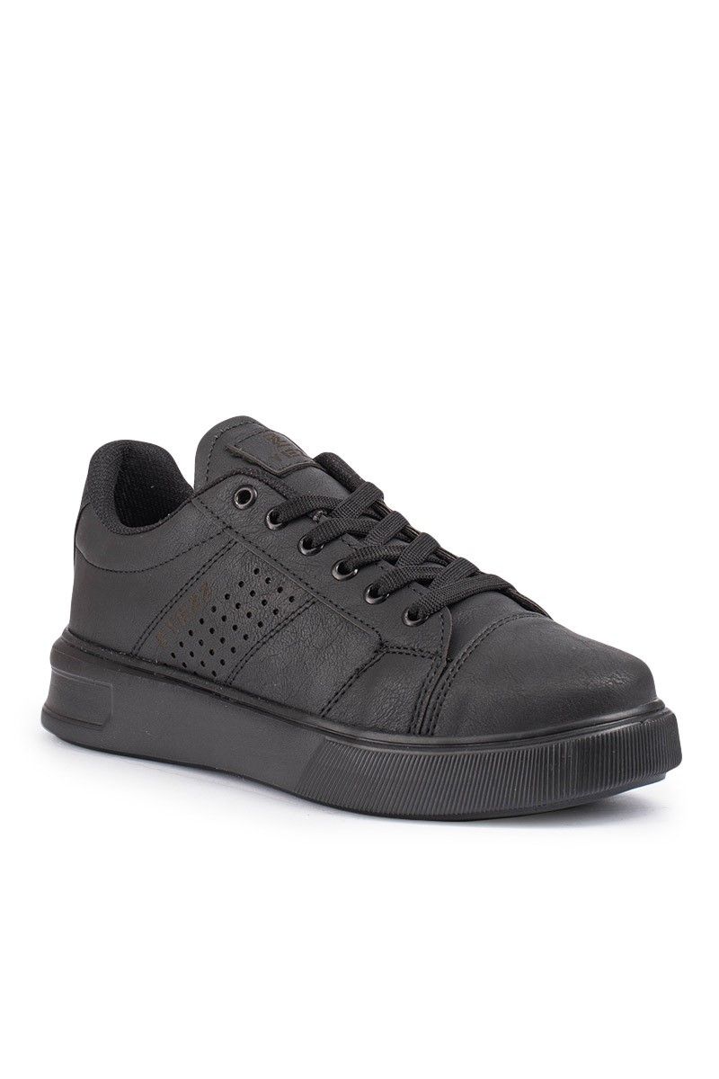 Men's leather sneakers - Black 20210835343
