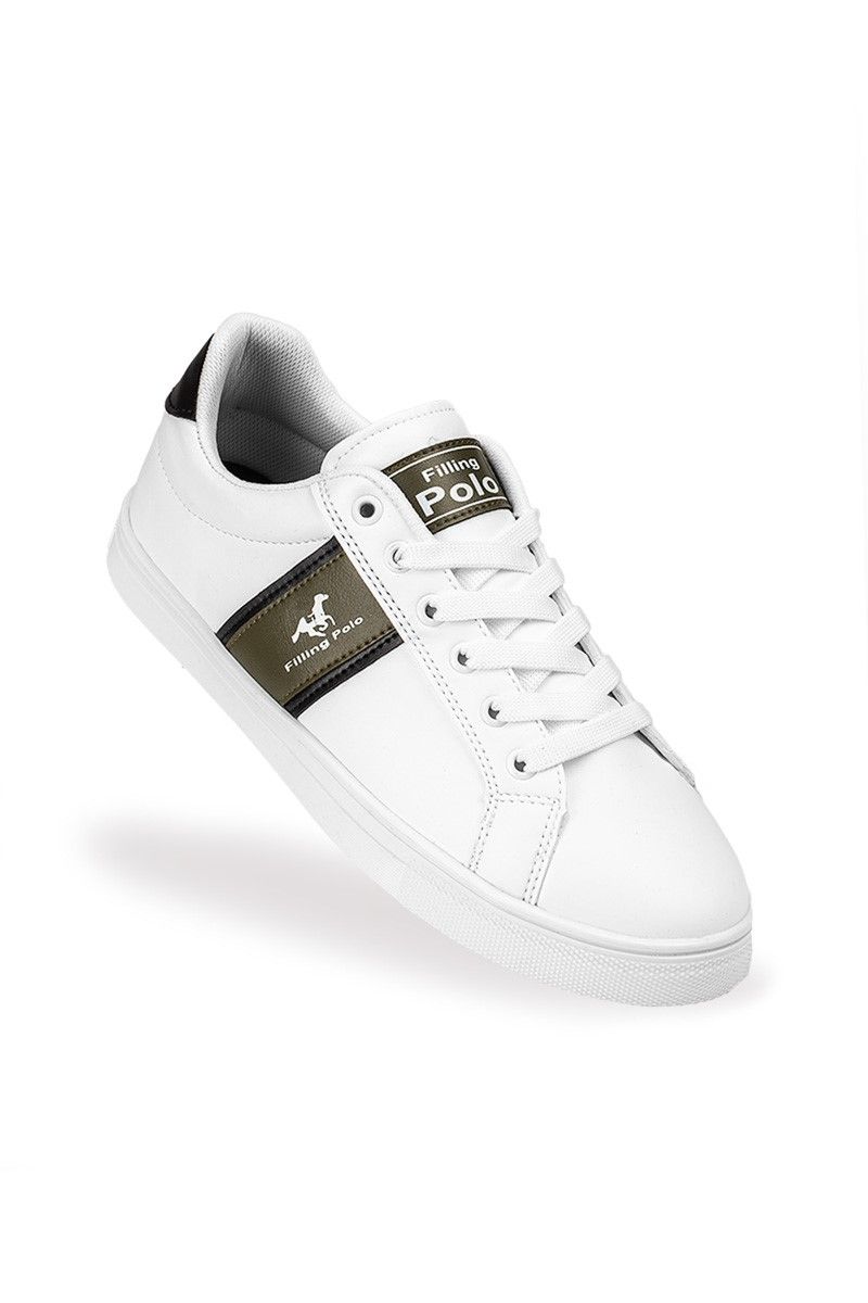 Férfi cipő - fehér / khaki #306856