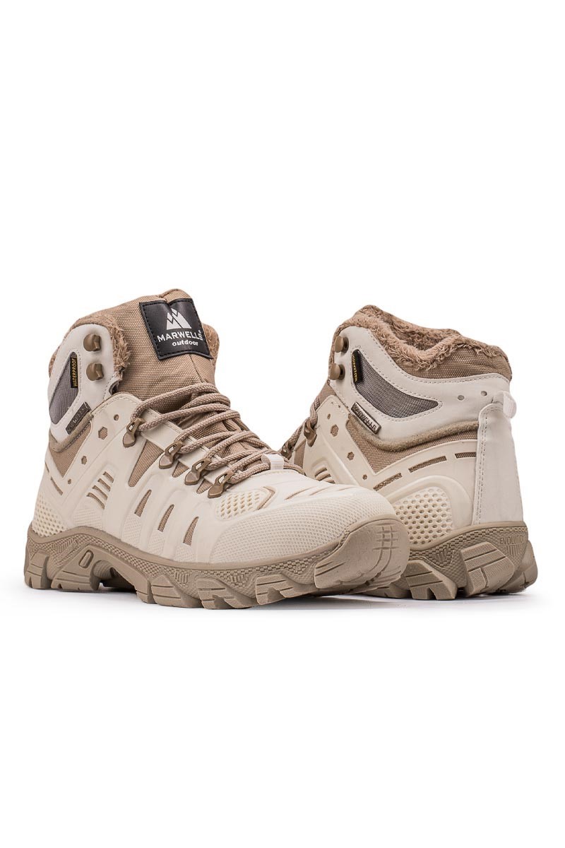 hiking boots beige