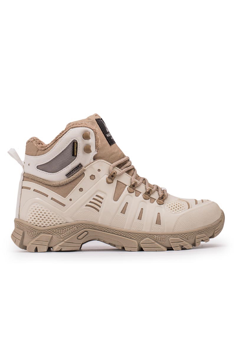 hiking boots beige