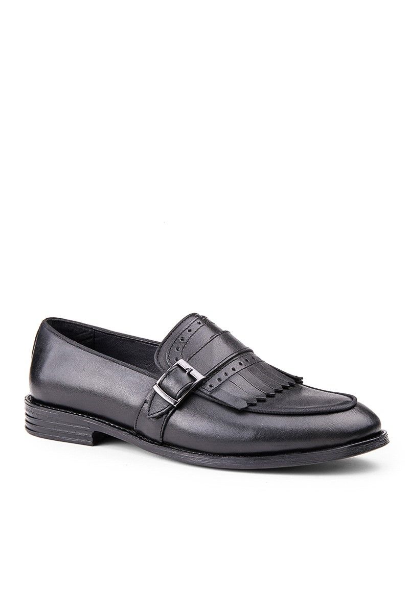 Ducavelli Men's Real Leather Kiltie Loafers - Black #362514801