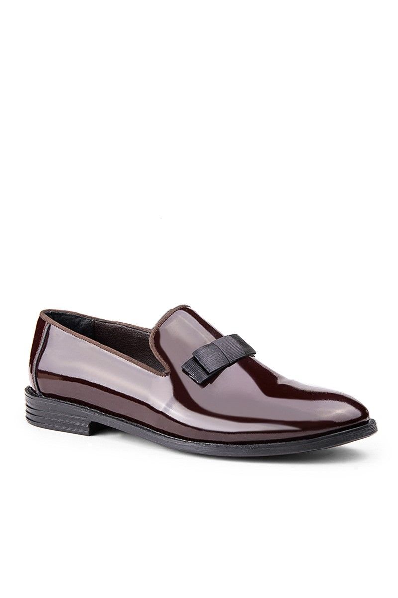 Ducavelli Men's Real Patent Leather Shoes - Burgundy #362514797