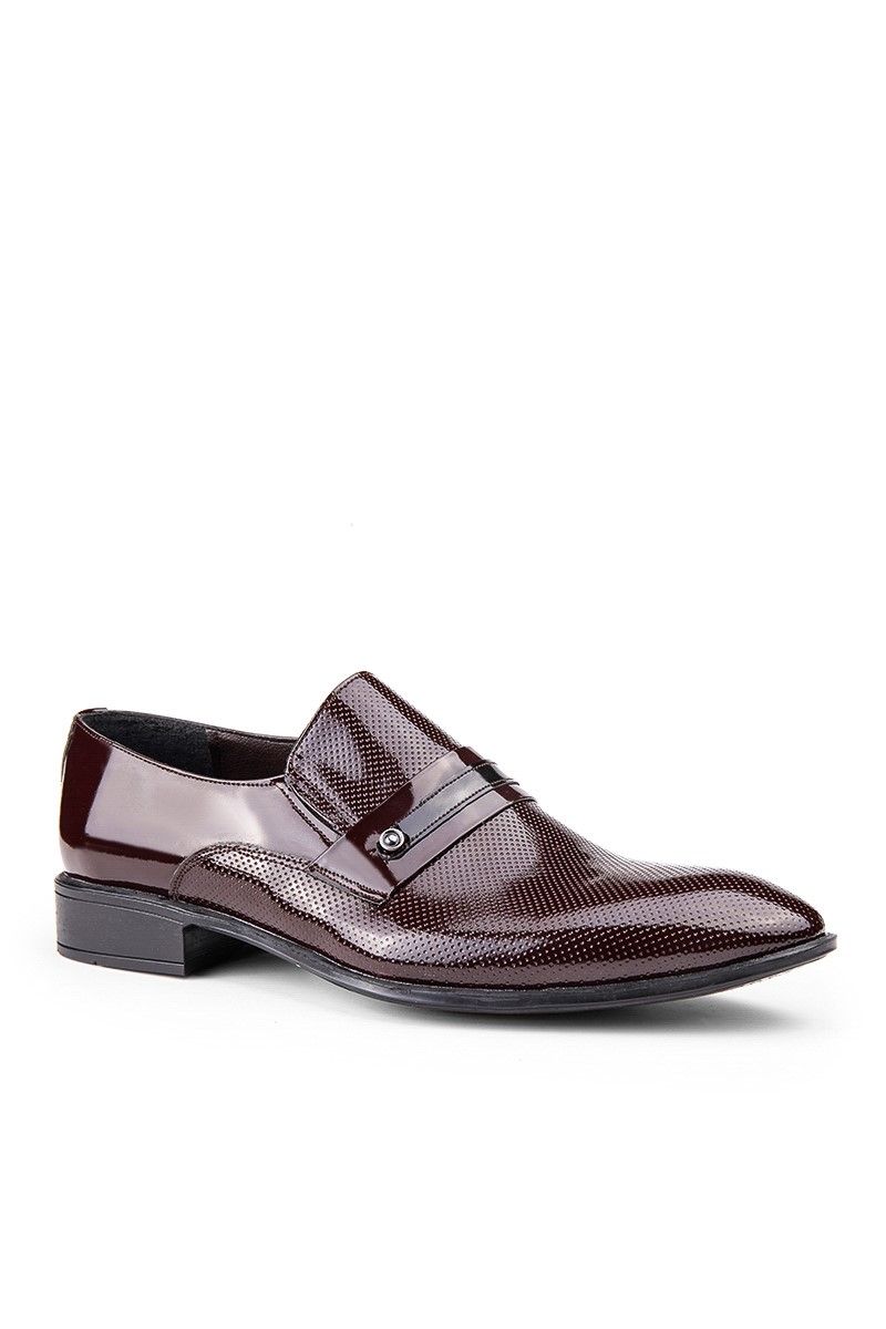 Ducavelli Men's Real Patent Leather Shoes - Burgundy #362514811