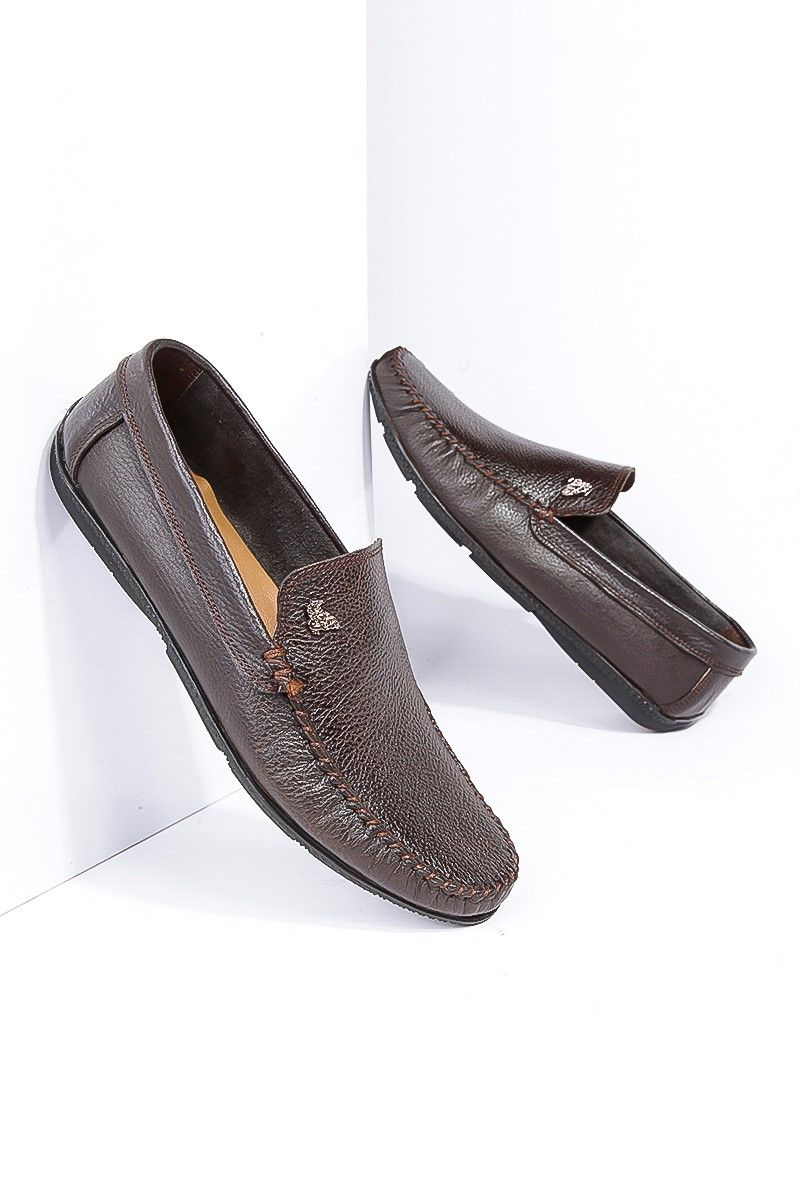 GPC Men's Real Leather Loafers - Brown #795965705