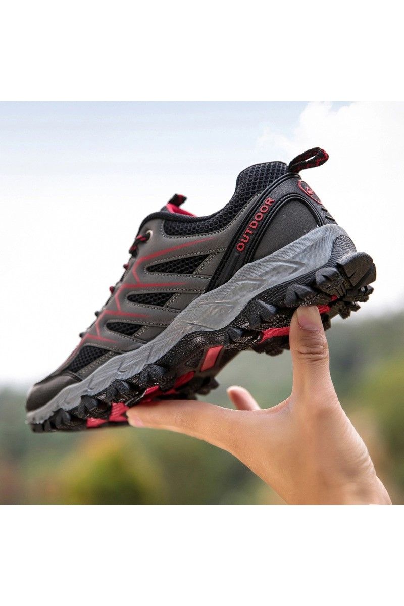 Men's Hiking Shoes - Grey, Red #9979483