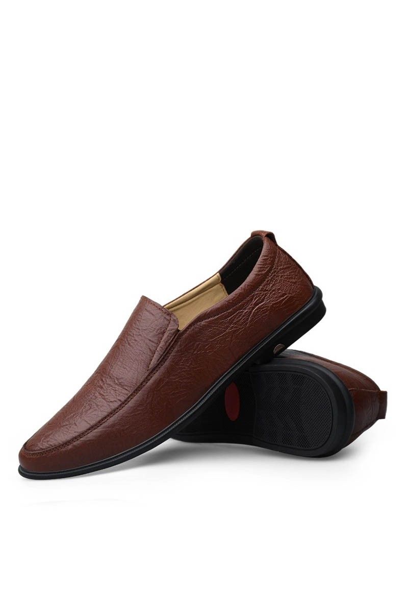 Men's Real Leather Shoes - Dark Brown #22057578