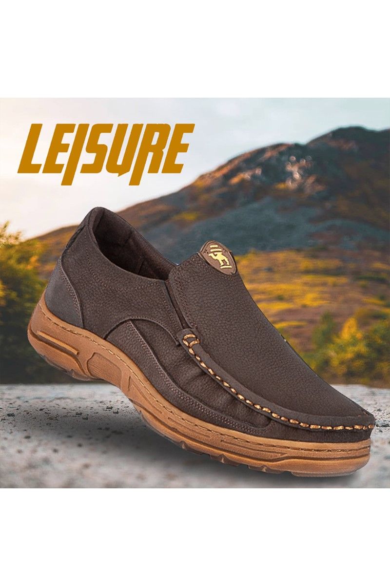 Men's Real Leather Leisure Shoes - Brown #987970