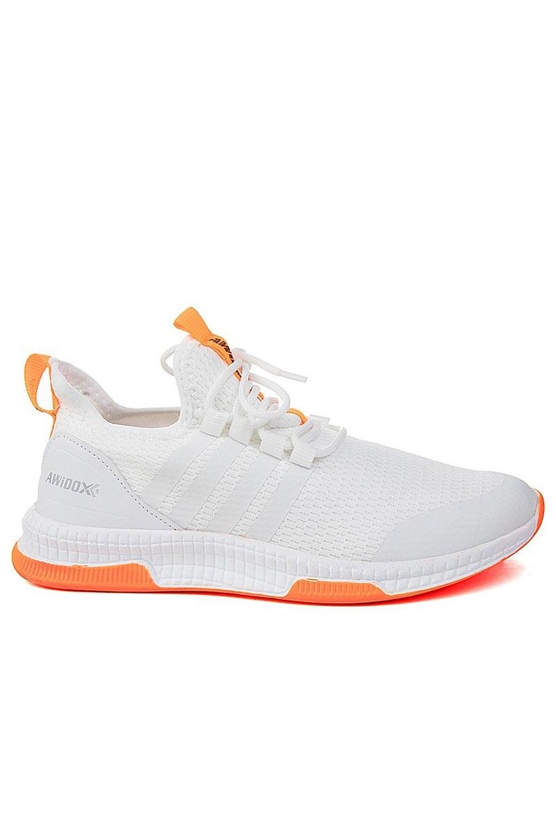 Men's Fabric Running Shoes - White, Orange #2021658