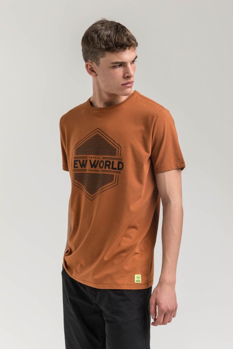 New World Polo Men's T-Shirt - Brown #2021531