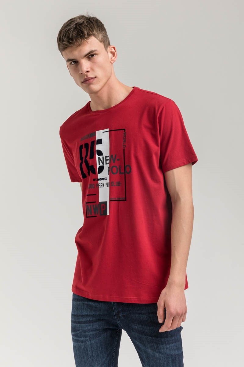 New World Polo Men's T-Shirt - Red #2021535