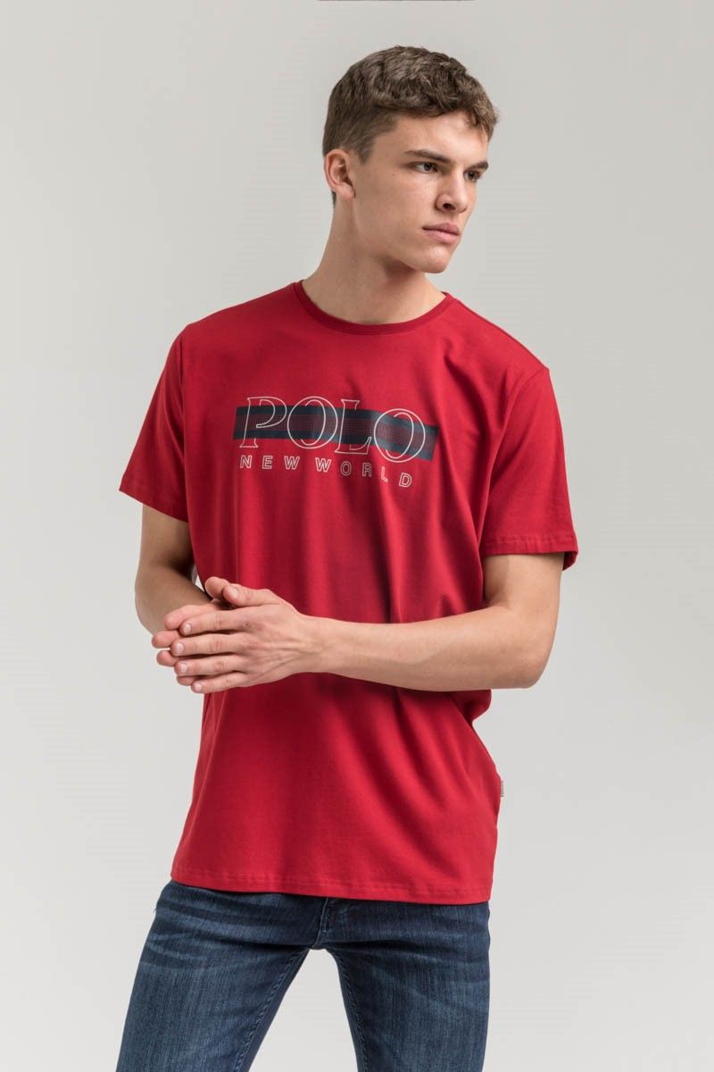 New World Polo Men's T-Shirt - Red #2021544