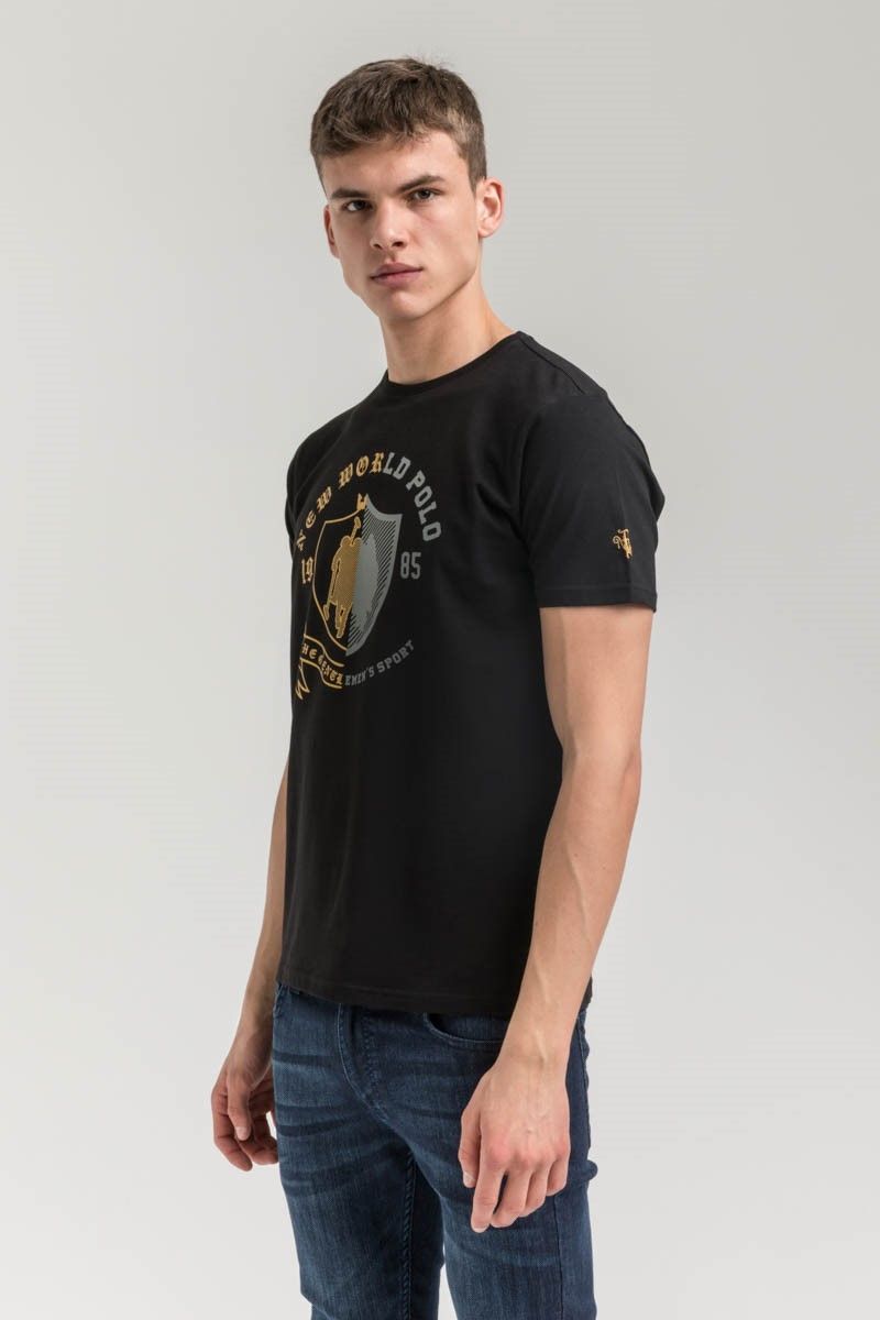 New World Polo Men's T-Shirt - Black #2021490