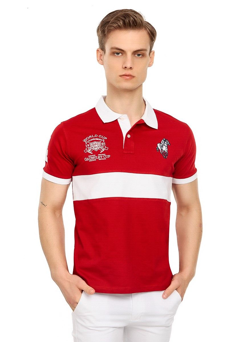 GPC POLO Pánske tričko - červené / biele 21156881