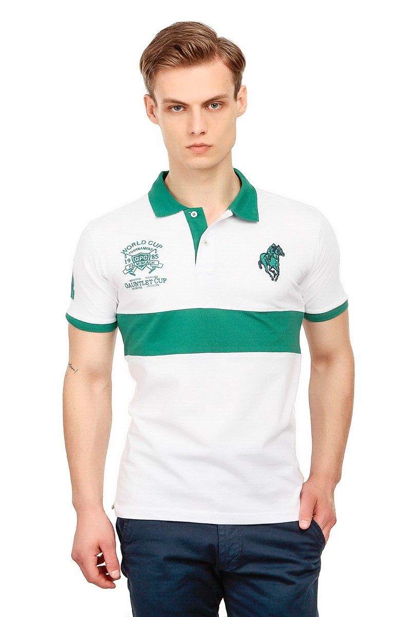 GPC POLO Pánske tričko - biele / zelené 21156882
