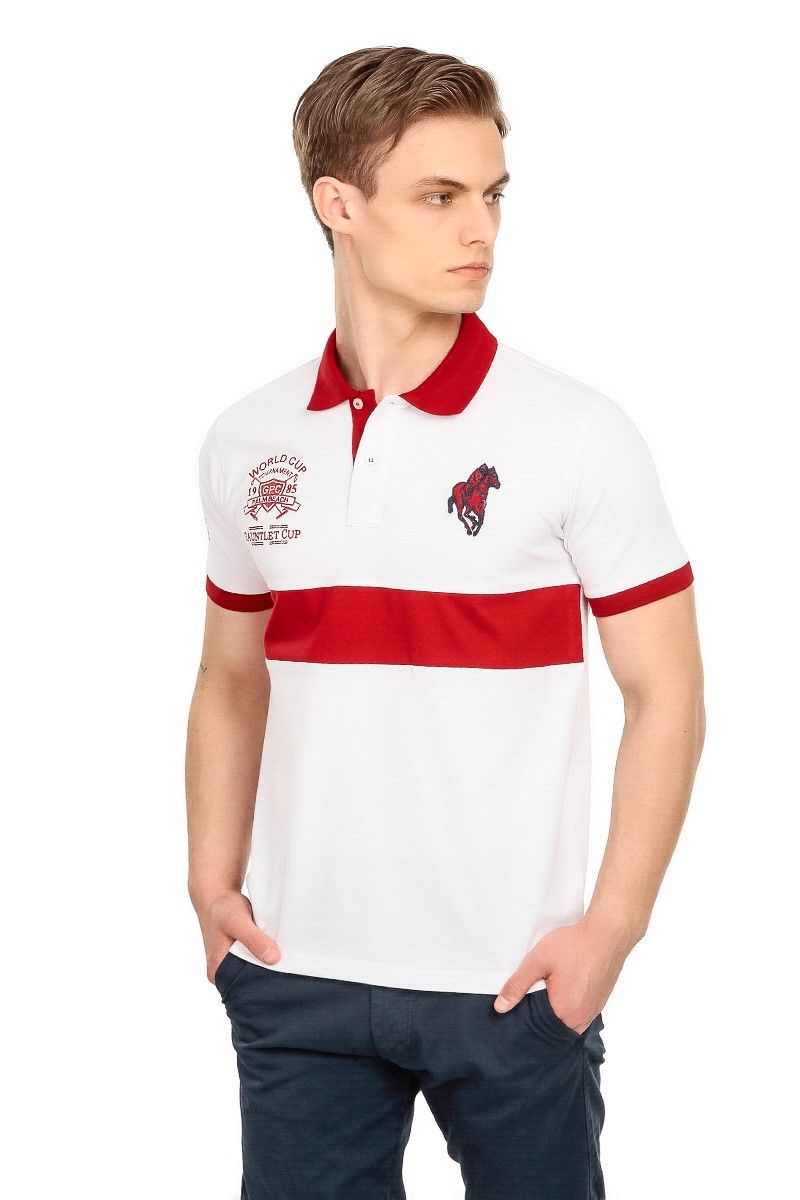GPC POLO T-shirt uomo - Bianco/Bordeaux 21156883