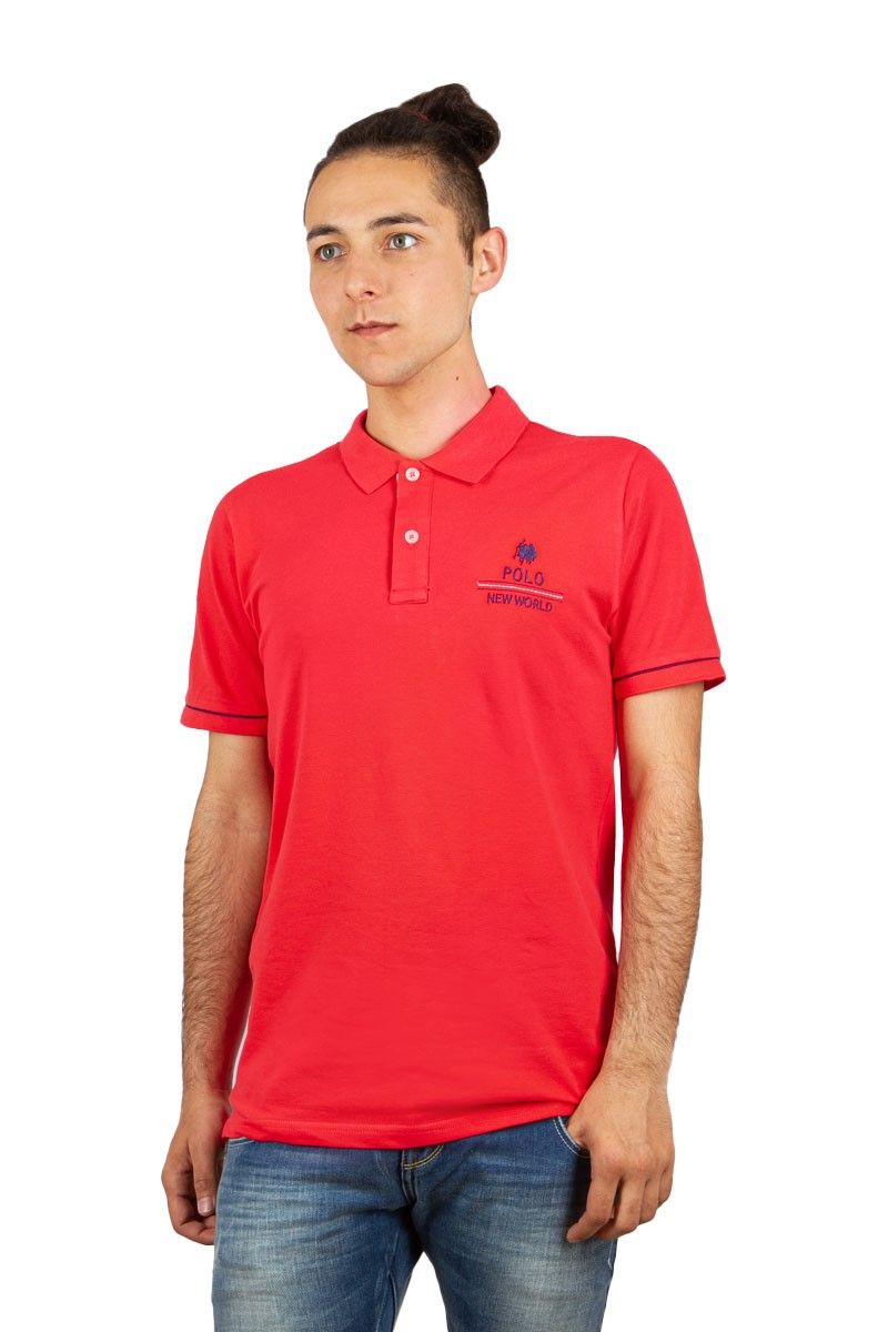 New World Polo Men's T-Shirt - Red #23510837