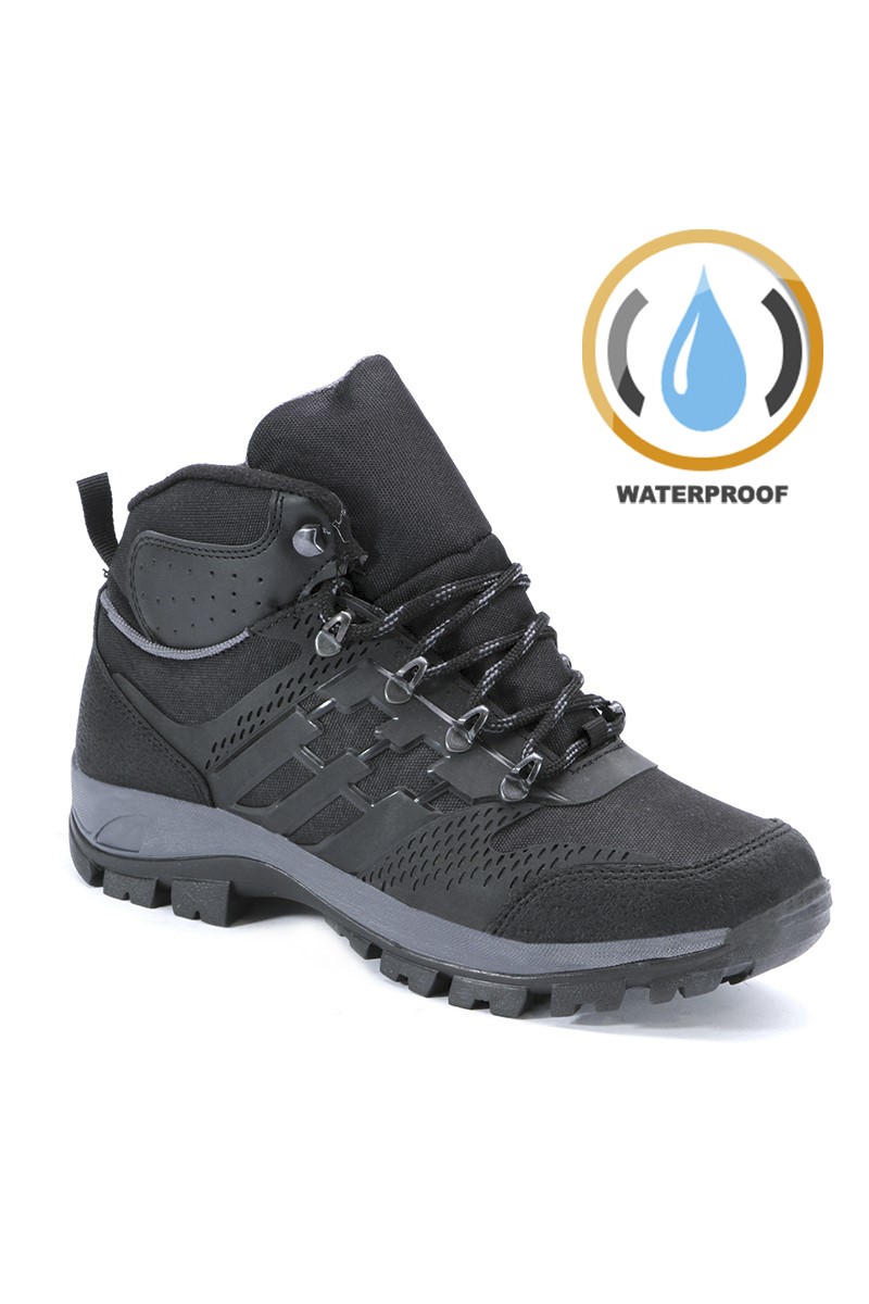 Męskie buty trekkingowe - czarne  202144