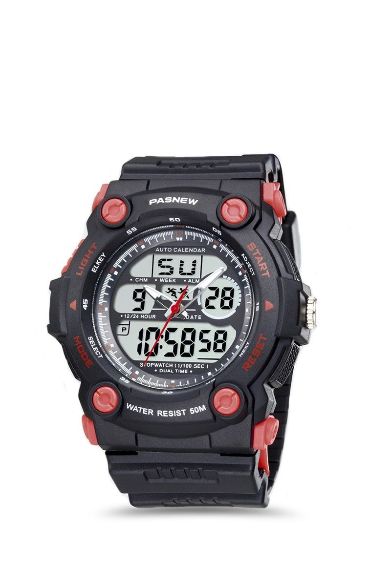 Pasnew Men's Watch - Black, Red #PSE367-N2