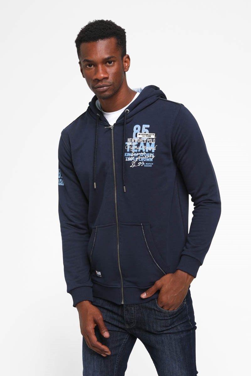 Men's zipped hoodie 64505 - Dark blue 987817 #266796