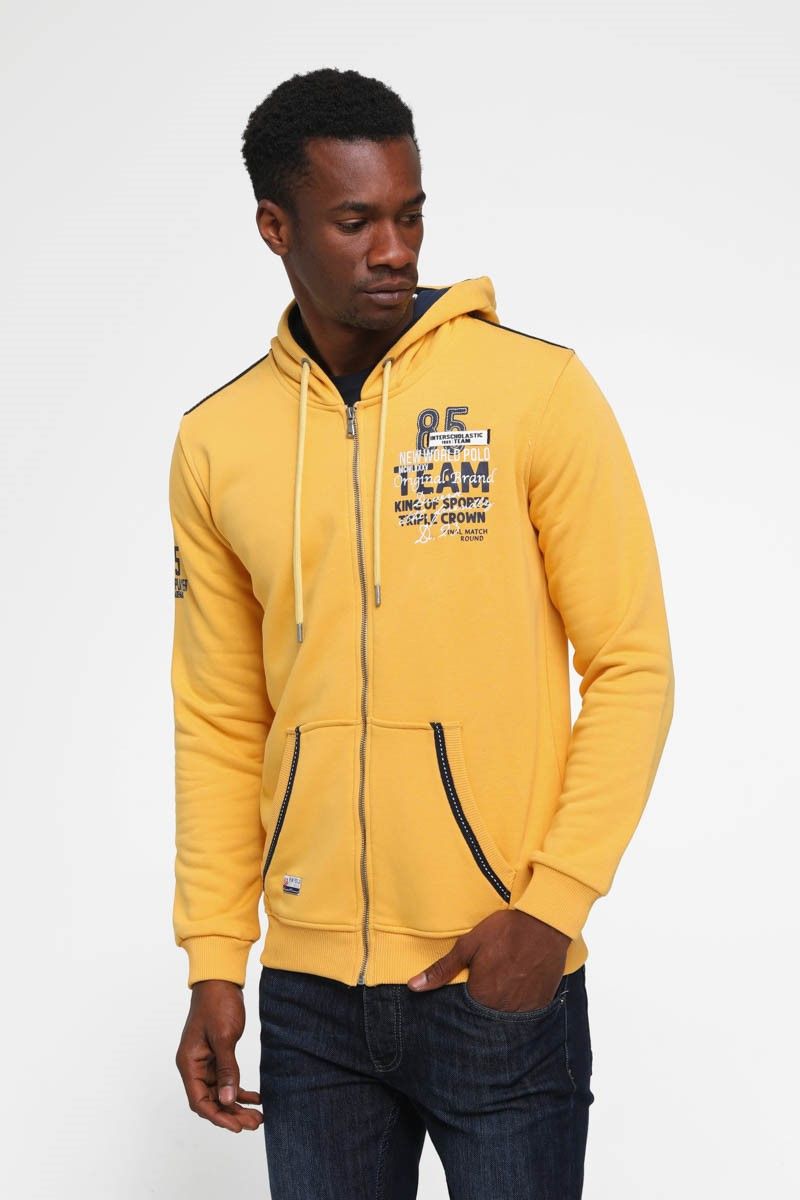 Men's zipped hoodie 64505 - Mustard  987816 #266795